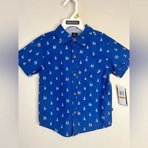 Nautica 3T button down collared shirt